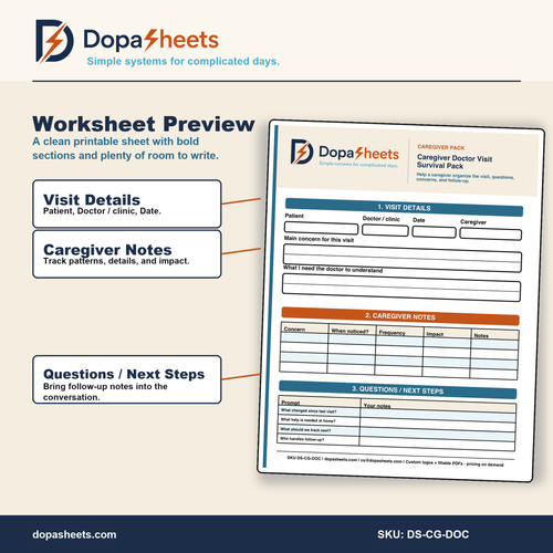 Caregiver Doctor Visit Organizer | Printable Appointment Notes