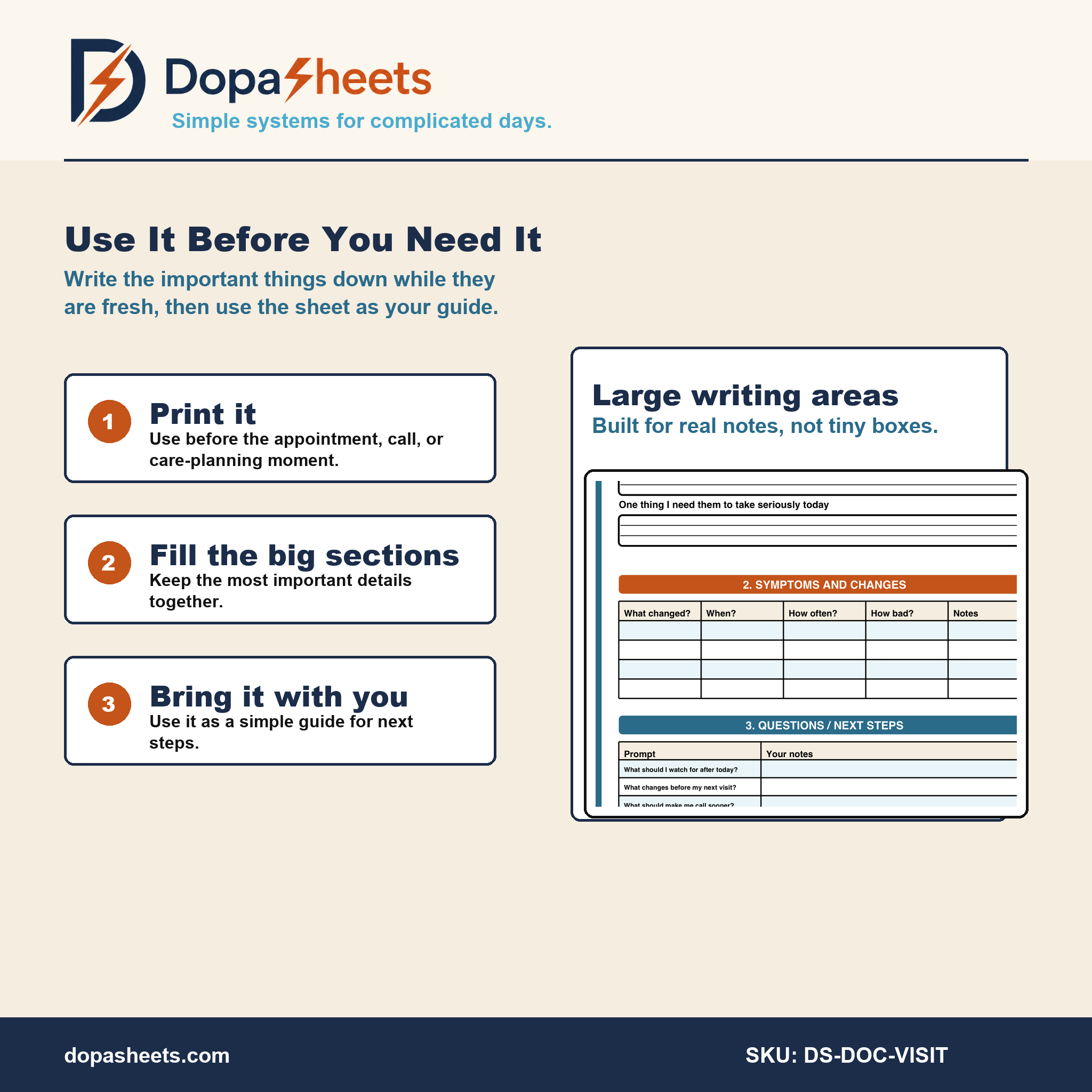 Appointment Organizer Printable | Medical Visit Notes PDF