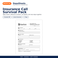 DopaSheets Insurance Call Survival Pack printable health insurance call notes