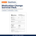DopaSheets Medication Change Survival Pack printable medicine change tracker